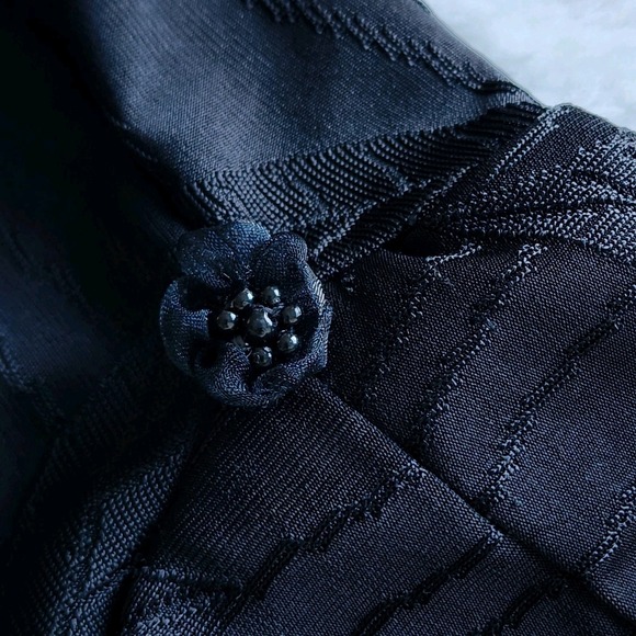 HYR Ruffle Flounce Skirt Womens XL Black Midi Jacquard Witchy Goth Whimsigoth - Picture 11 of 13